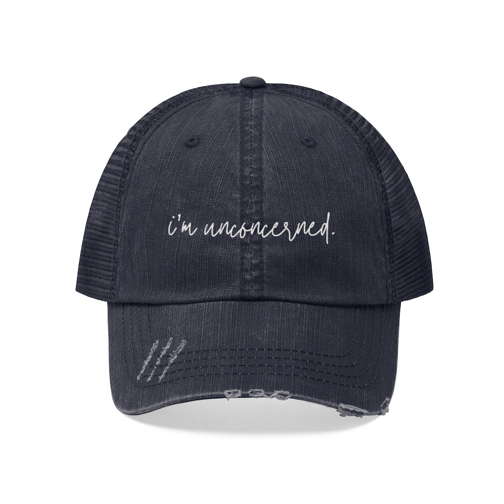 ON SALE: I'm Unconcerned Script Font Unisex Trucker Hat