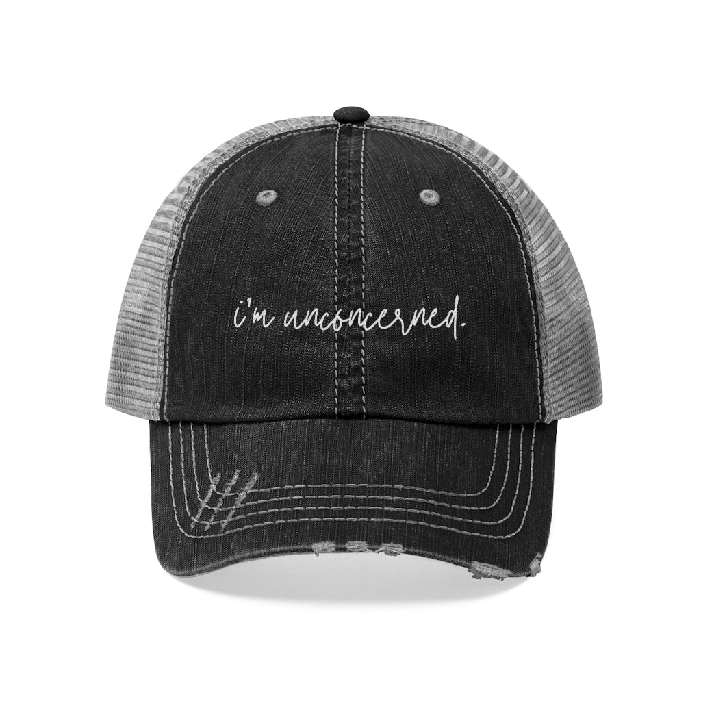 ON SALE: I'm Unconcerned Script Font Unisex Trucker Hat