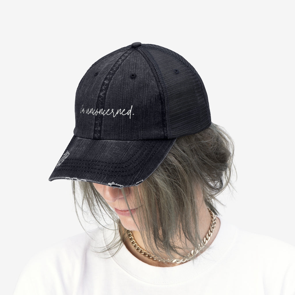 ON SALE: I'm Unconcerned Script Font Unisex Trucker Hat